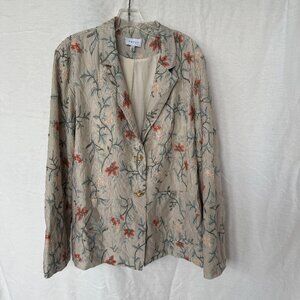 Anthropologie Harlyn Floral Embroidered Striped Blazer